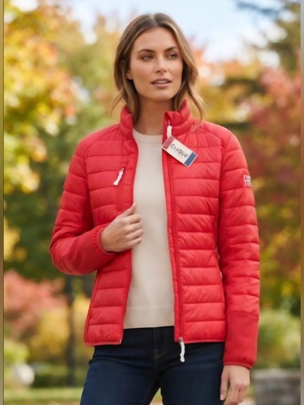 Genuine Fiat Rosso Red Puffy Jacket Clique Insulated Women's Med No Longer Made